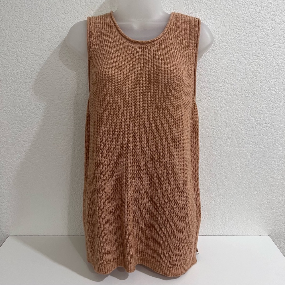 Marled Knit Ribbed Sweater Tank